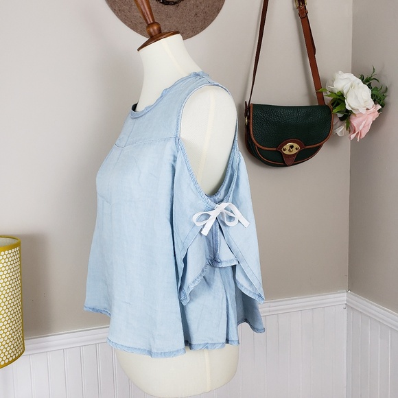 Walter Baker Sadie Cold Shoulder Tie Blouse NWT - Picture 4 of 6